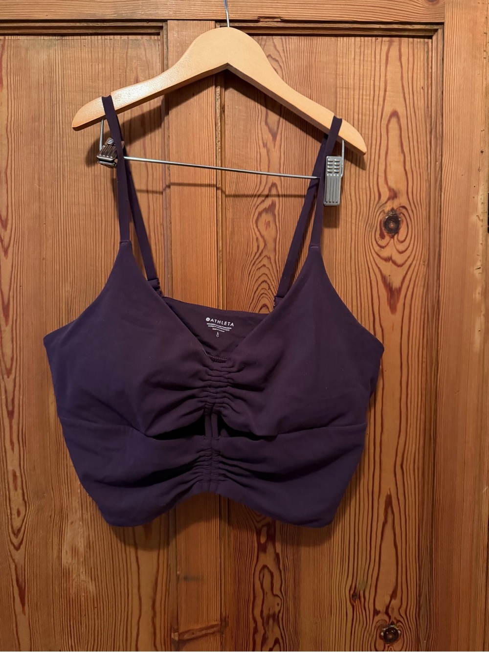 Athleta Deep Plum Ruched Sports Bralette